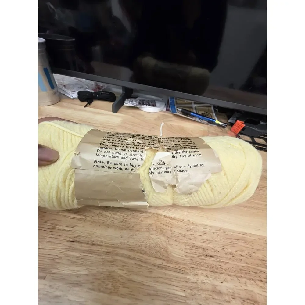 Vintage Sears Wintuk Yellow Orlon Acrylic Yarn 4-Ply 4oz